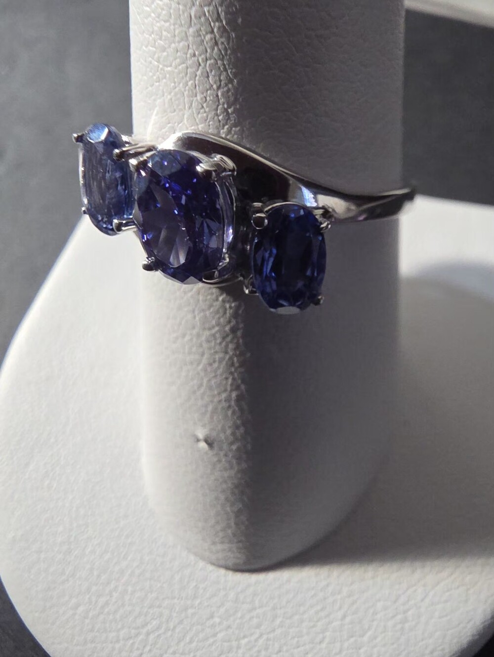 Elizabeth Jewelry Designs Lab Created Sapphire S925 Sterling Silver Ring Size 9